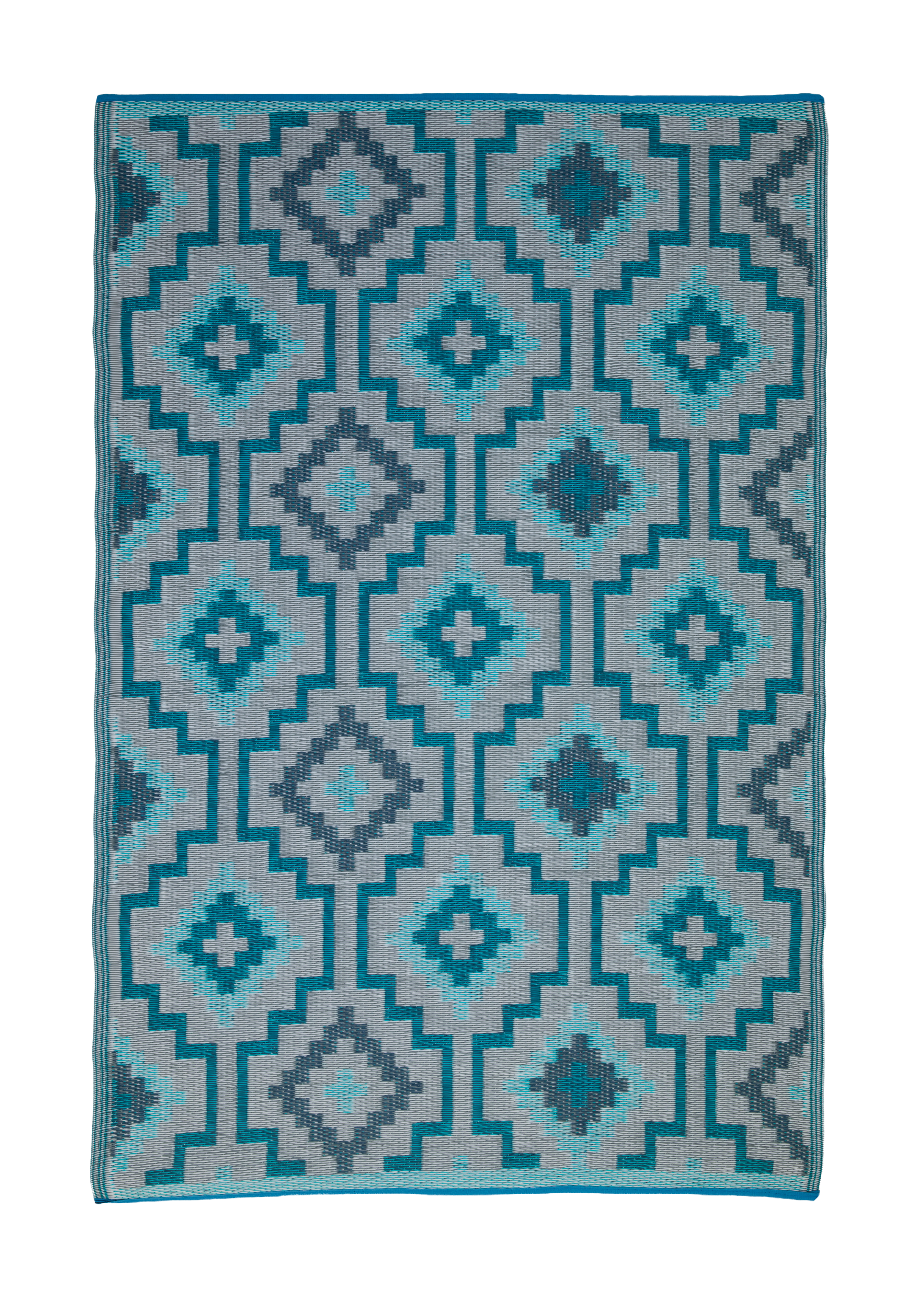 Lhasa - Teal Outdoor Rug for Patio FINAL SALE