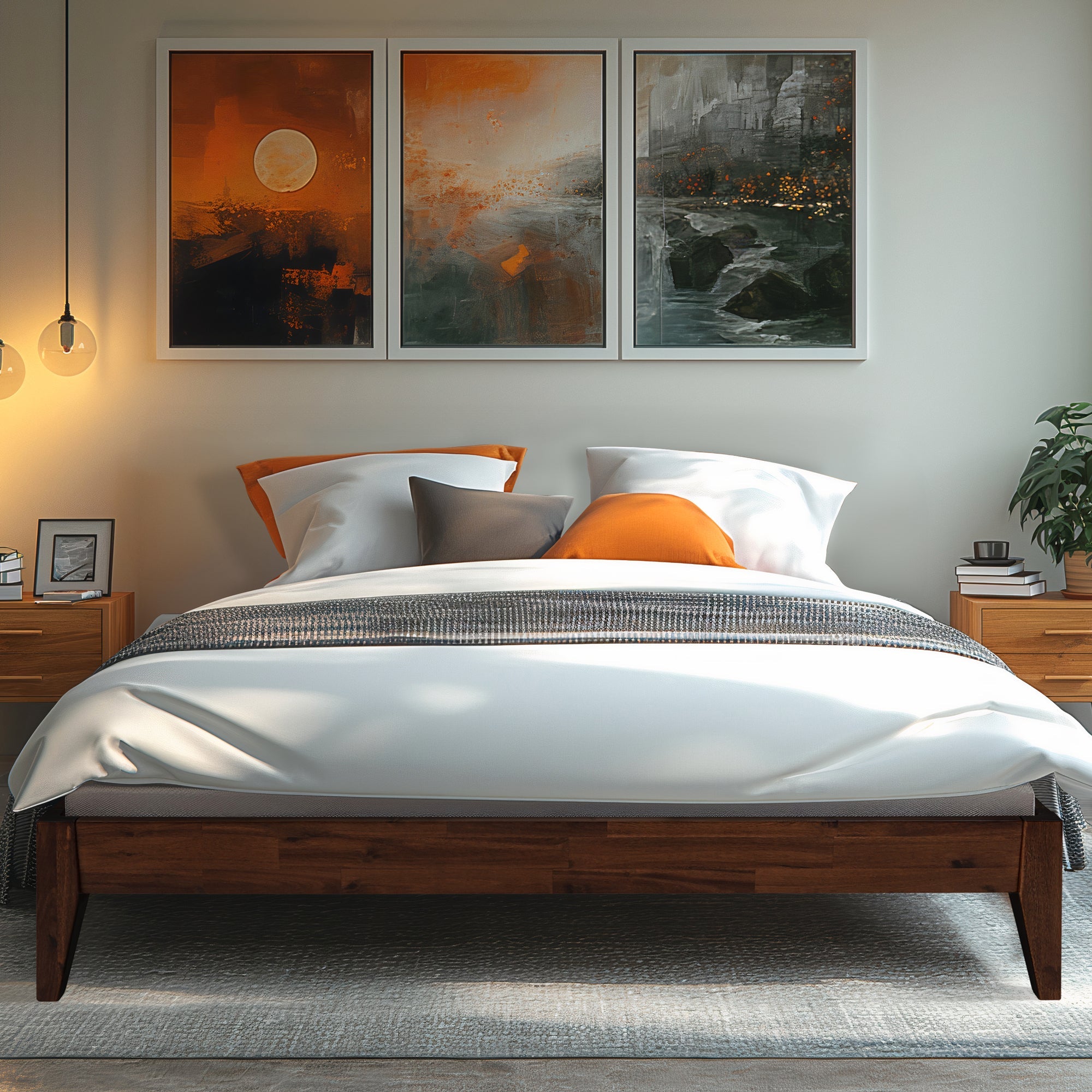 Mervyn Solid Acacia Wood Platform Bed
