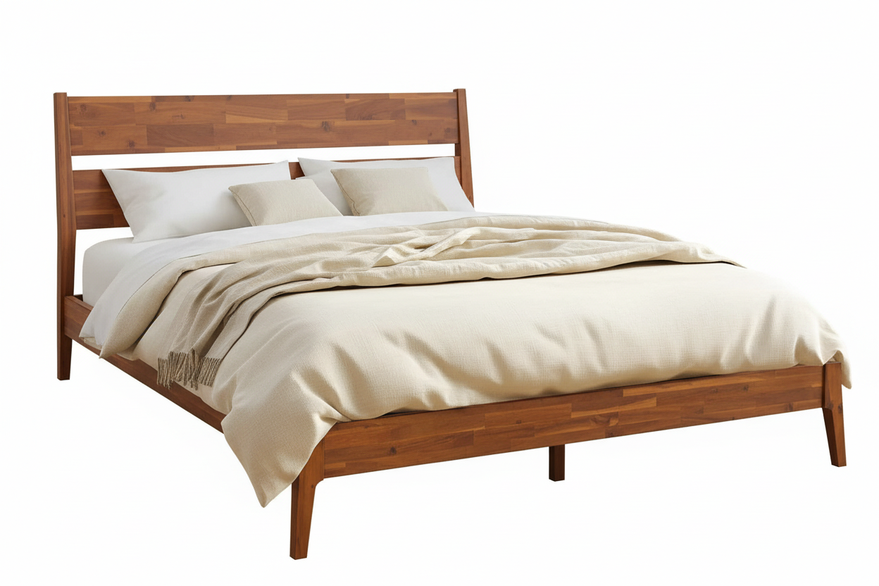 Acacia Callisto Solid Wood Bedframe in Black Ristretto or Walnut Finish