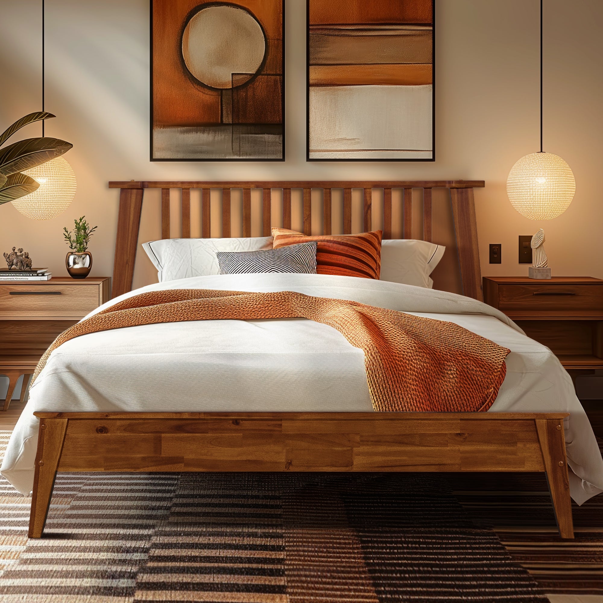 Kaylin Solid Acacia Wood Bed Frame