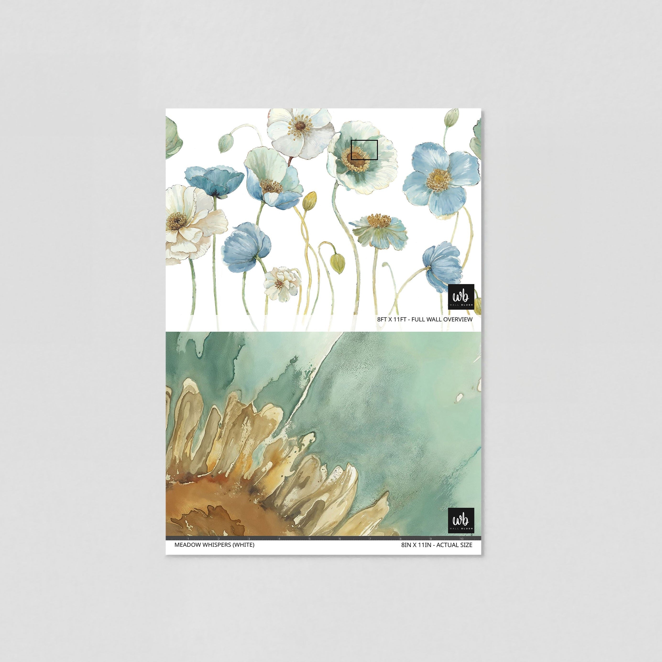 Meadow Whispers (White) Wallpaper