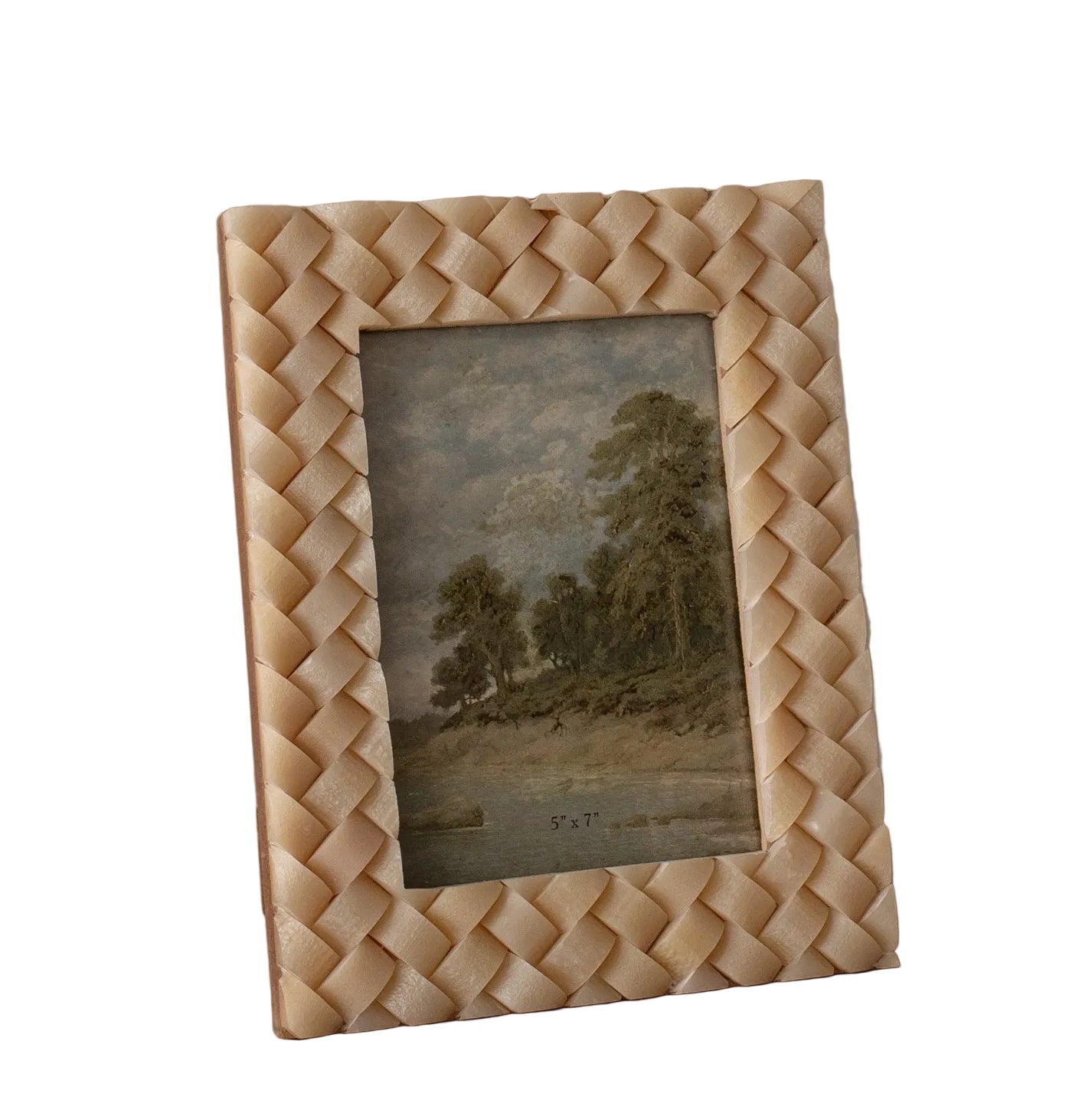 Ivory Woven Resin Picture Frame | Holds 5x7 Photo