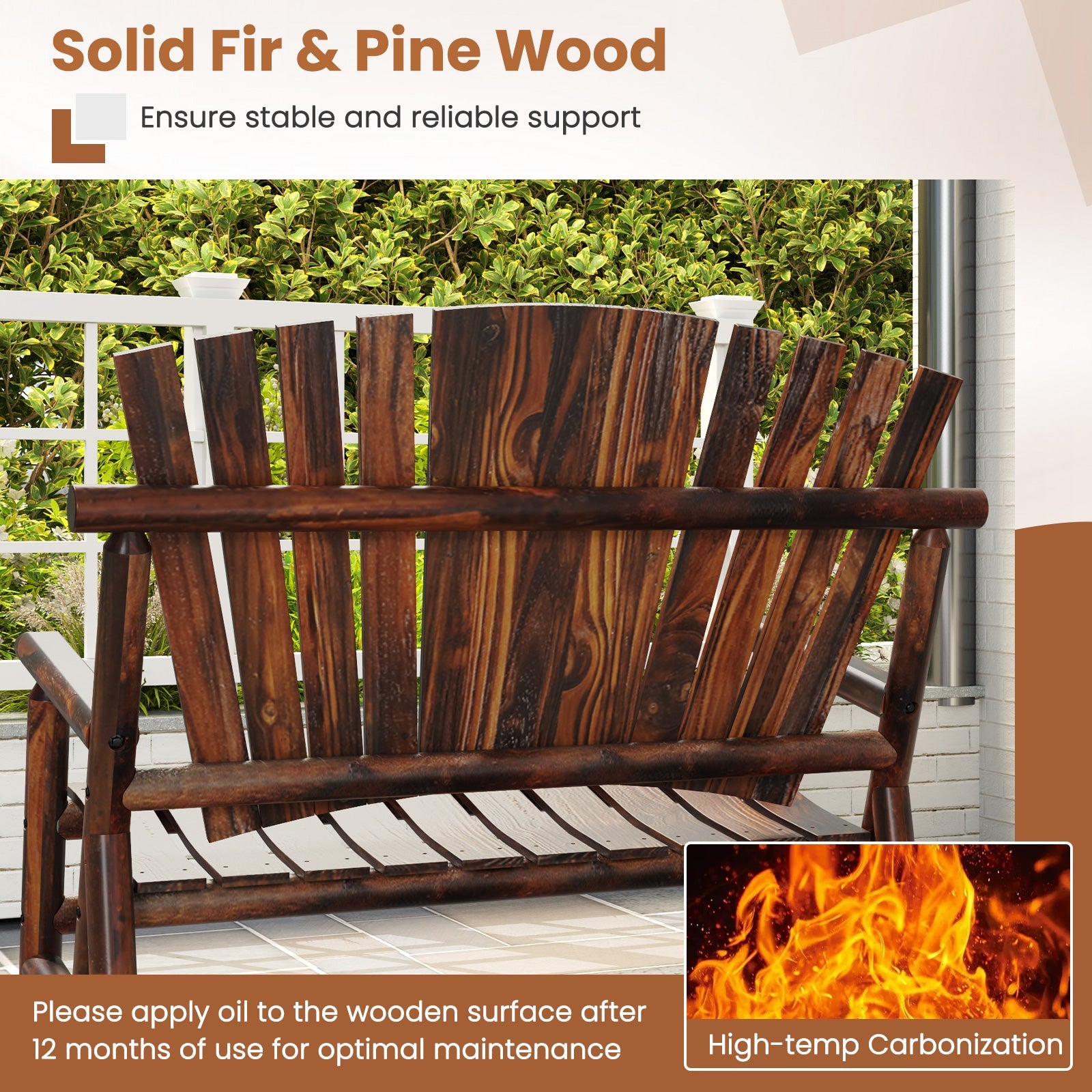 Outdoor Adirondack Double Rocking Chair