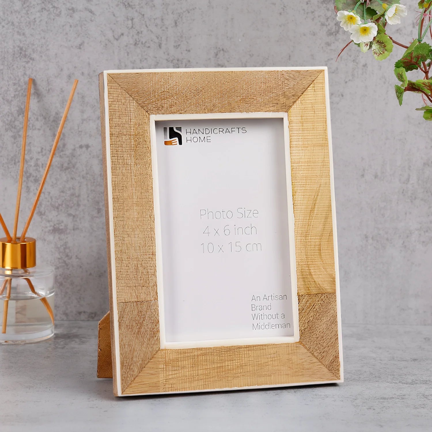 Handmade Wood/Bone Inlay Picture Frame