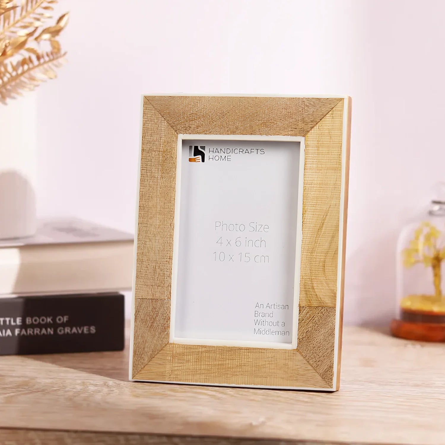 Handmade Wood/Bone Inlay Picture Frame