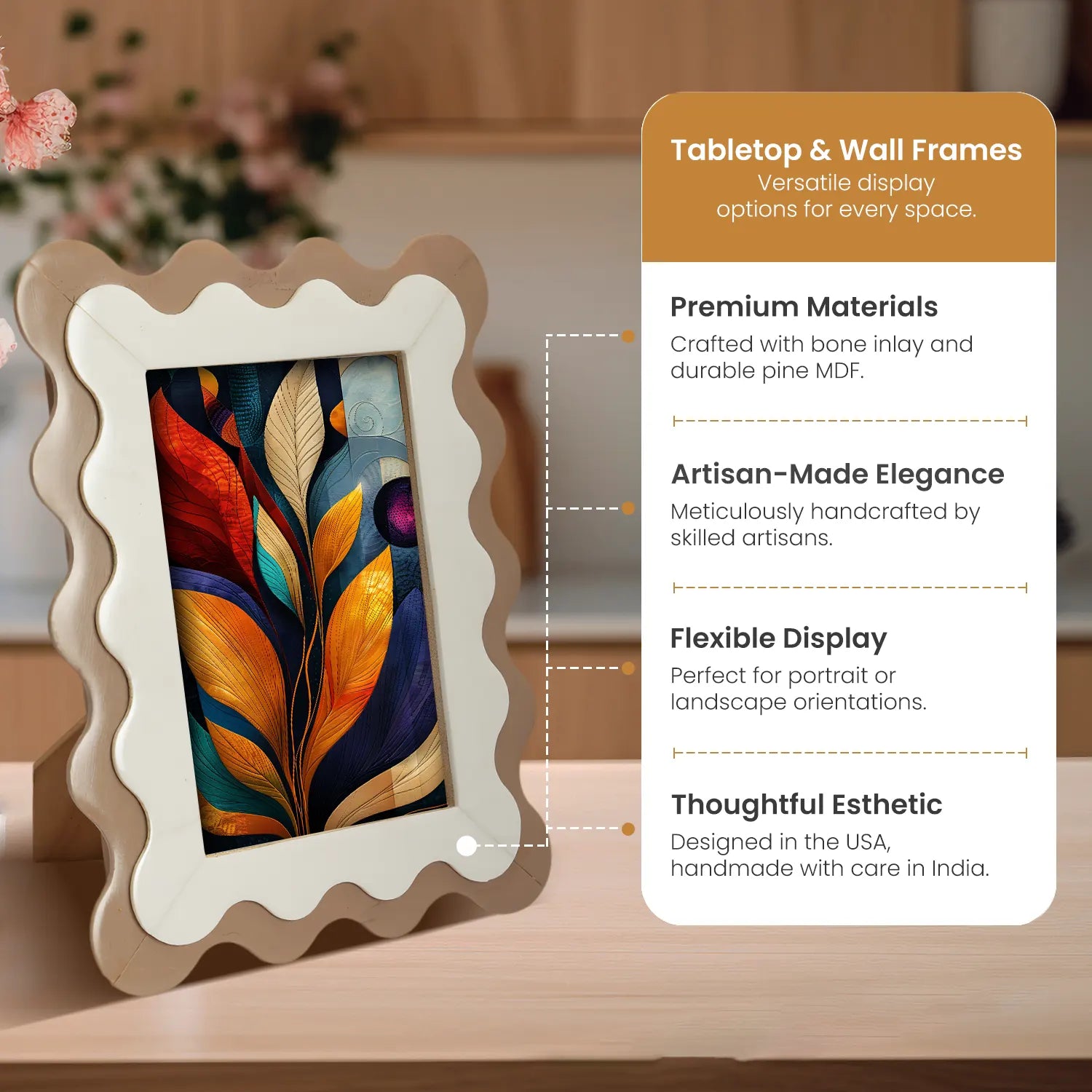 Handcrafted Scalloped Picture Frame