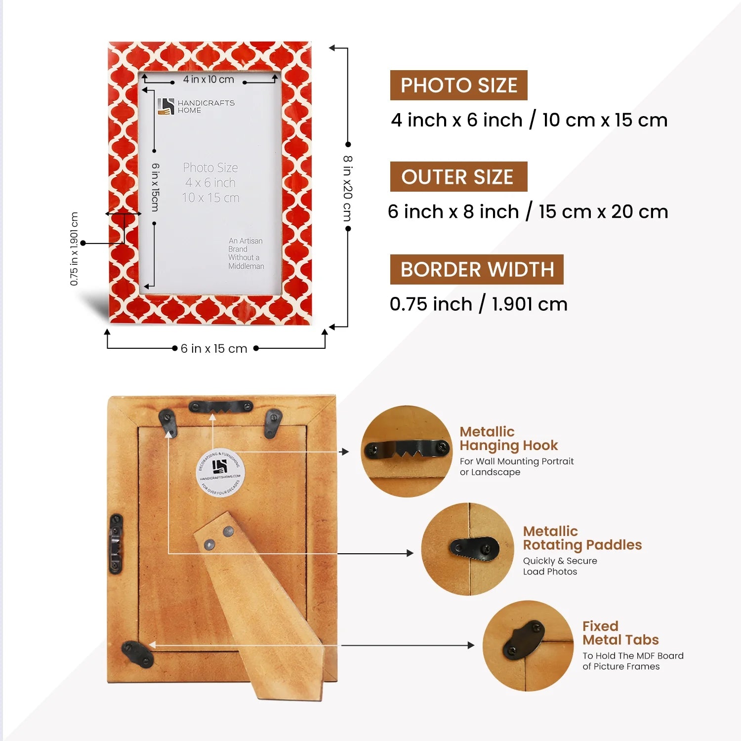 Casablanca Pimienta Resin Inlay Picture Frame Set 2