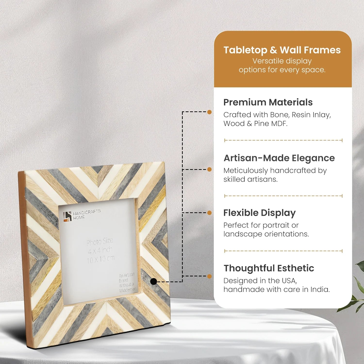 Hypno Daze Pattern Wood & Resin Inlay Handcrafted Picture Frames