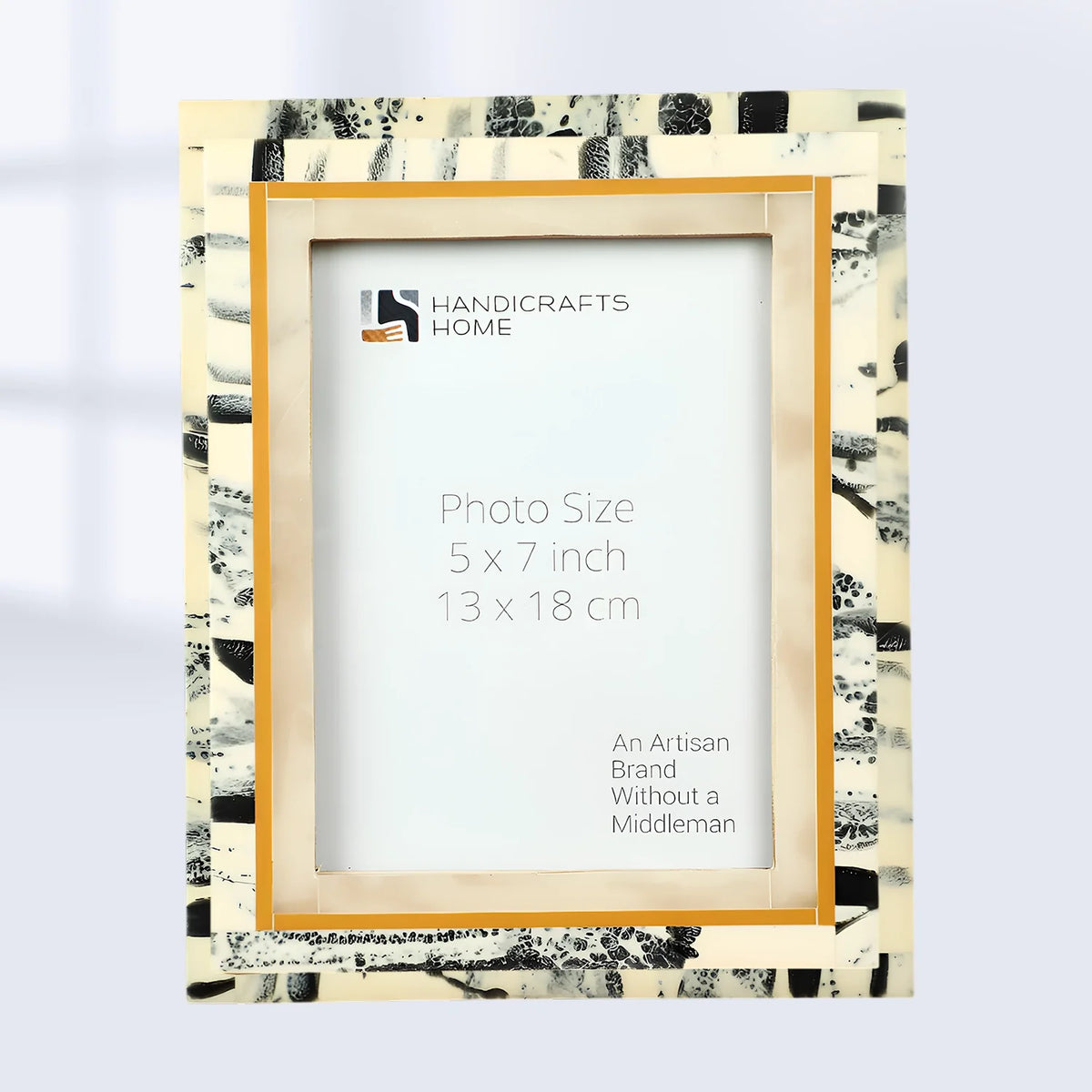 Abstract Ink Art Collection Resin Inlay Frame - Ivory