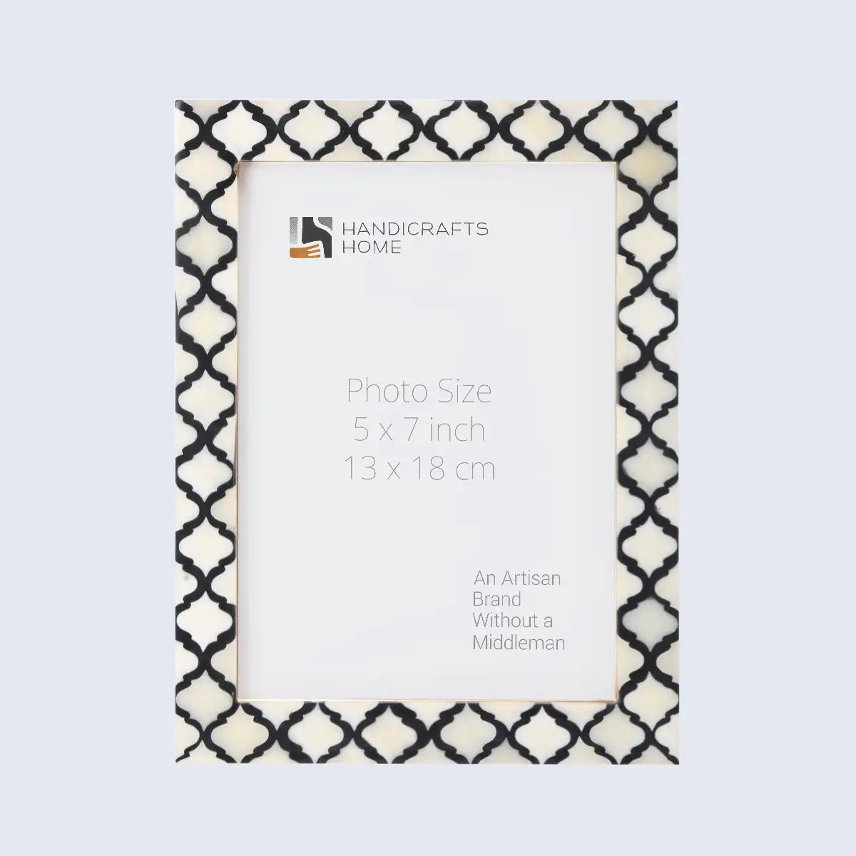 Handmade Moroccan Pattern Bone Inlay Picture Frames - Black/White