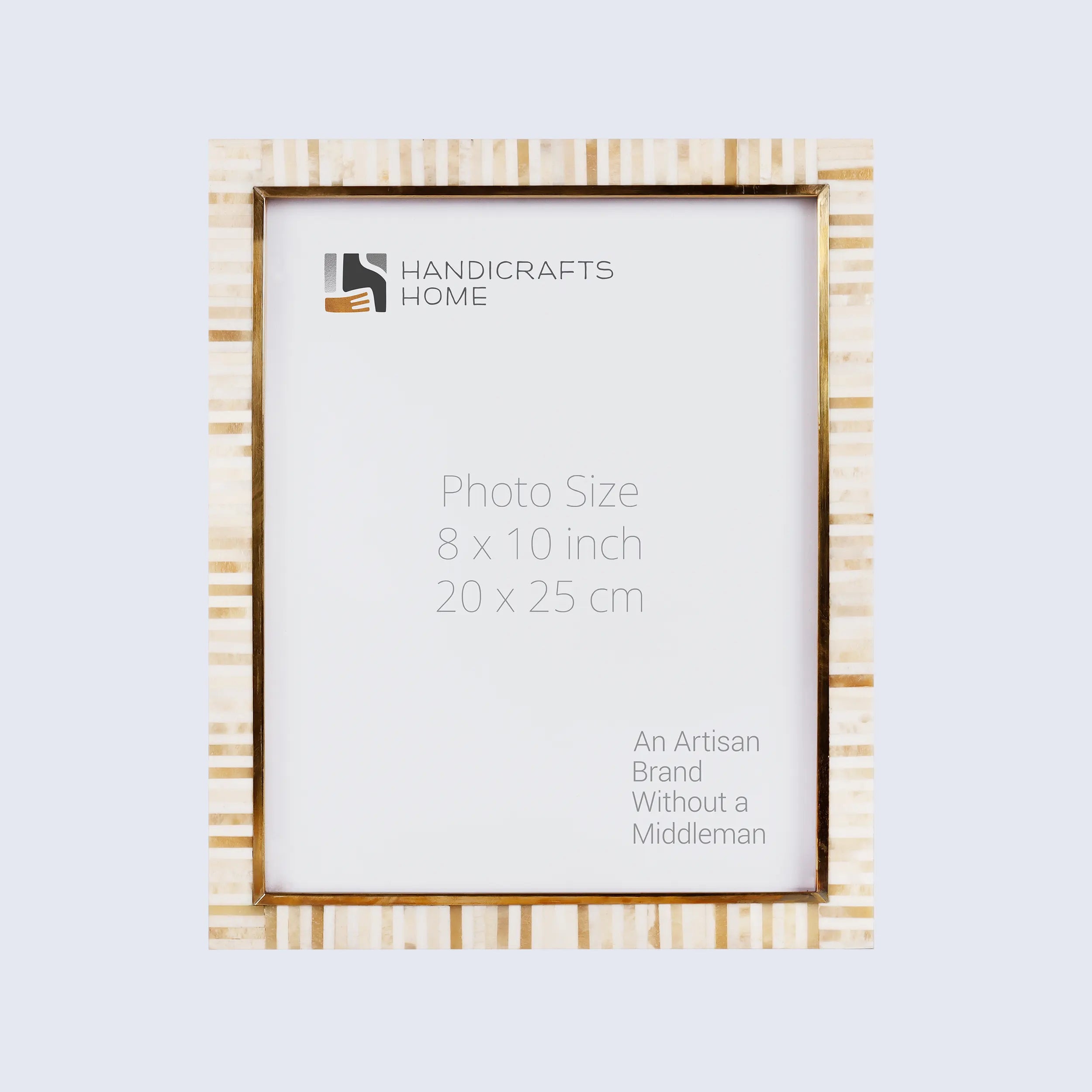 Handmade Bone Inlay and Brass Picture Frame