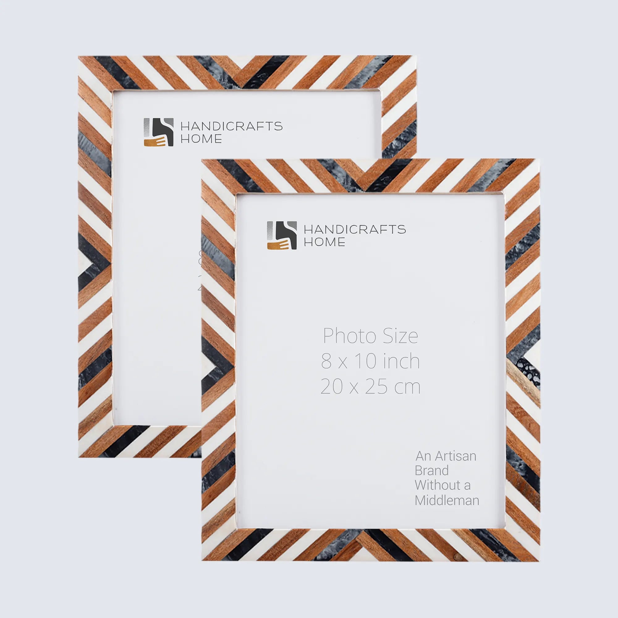 Handmade Resin & Pine Inlay Frame Set - 2 Pc