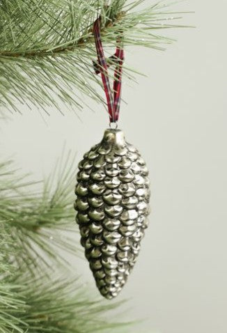 Vintage Metal Pinecone Ornament - 3.5"
