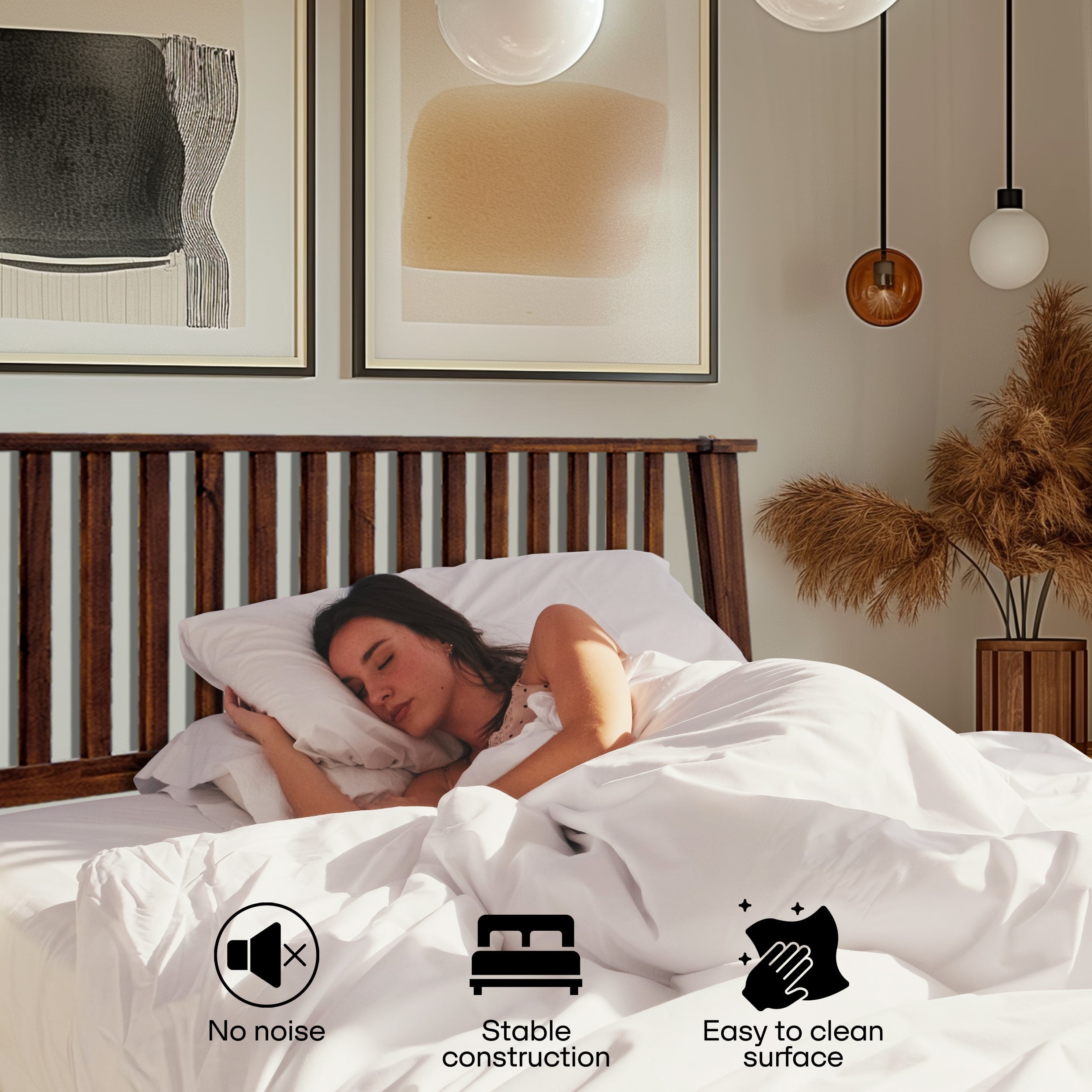 Kaylin Solid Acacia Wood Bed Frame