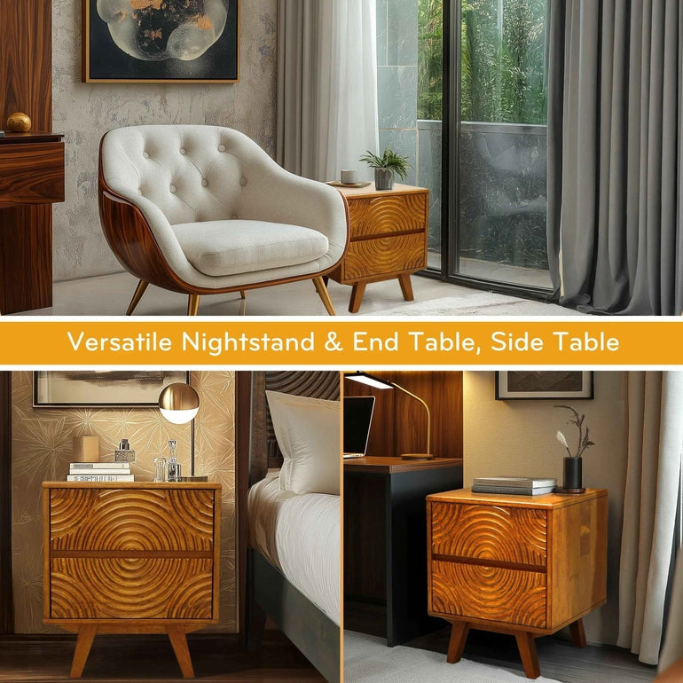 Acacia Harmony Nightstand - 3 Colors