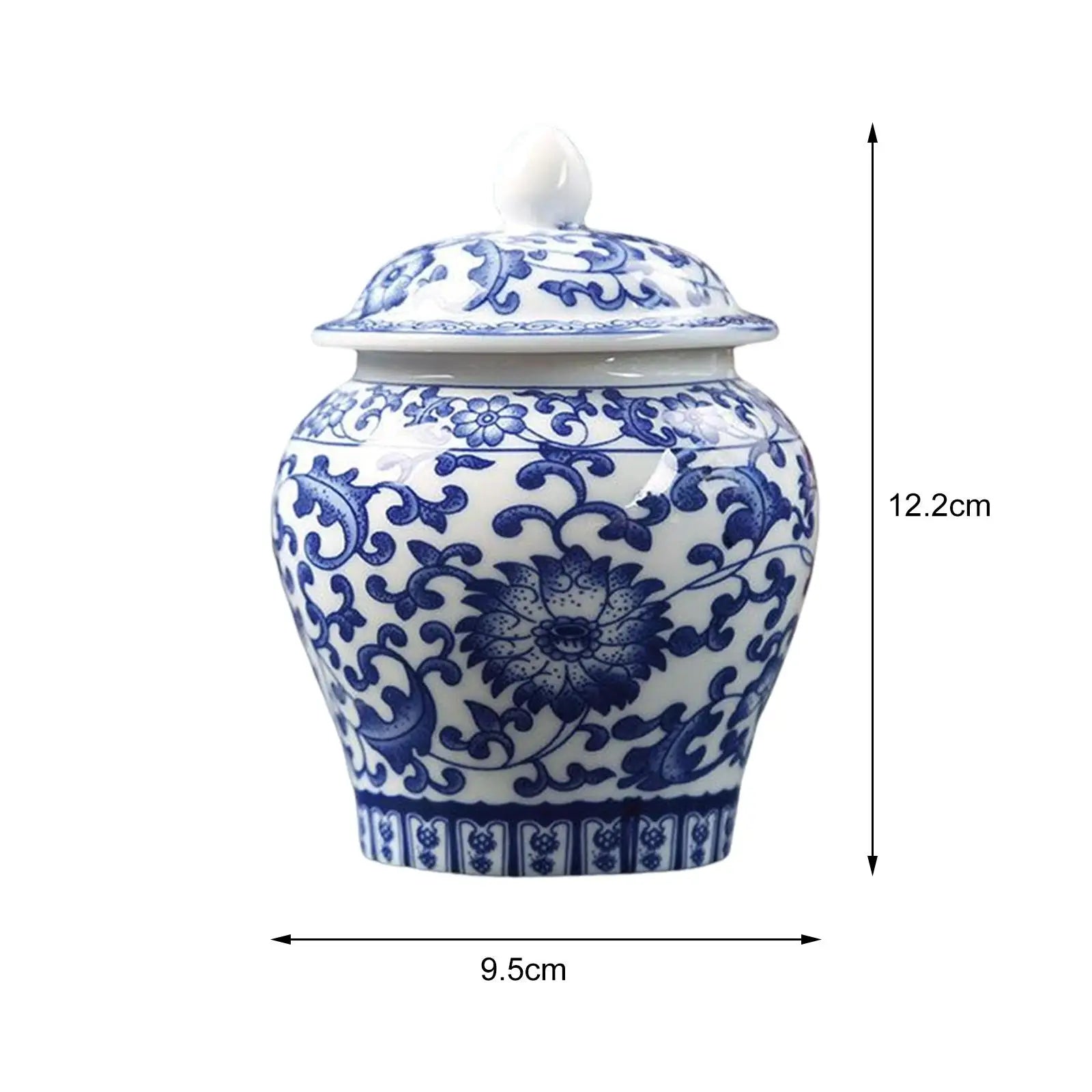 Chinoiserie Blue & White Porcelain Ginger Jar
