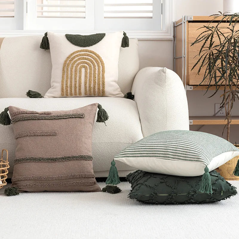 Green & Coffee Cushion Covers - 6 styles