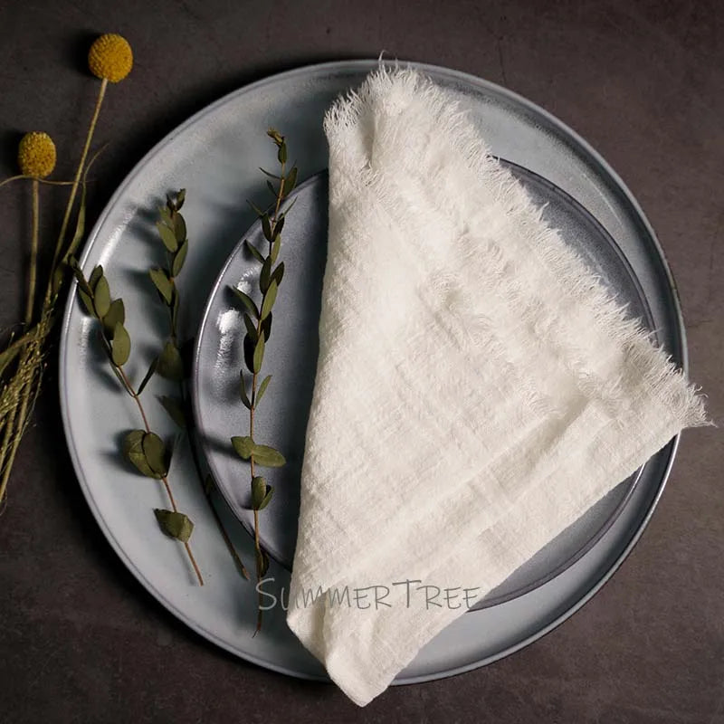 Large Rustic Cotton Gauze Napkins - 10 Pc - Multiple Colors