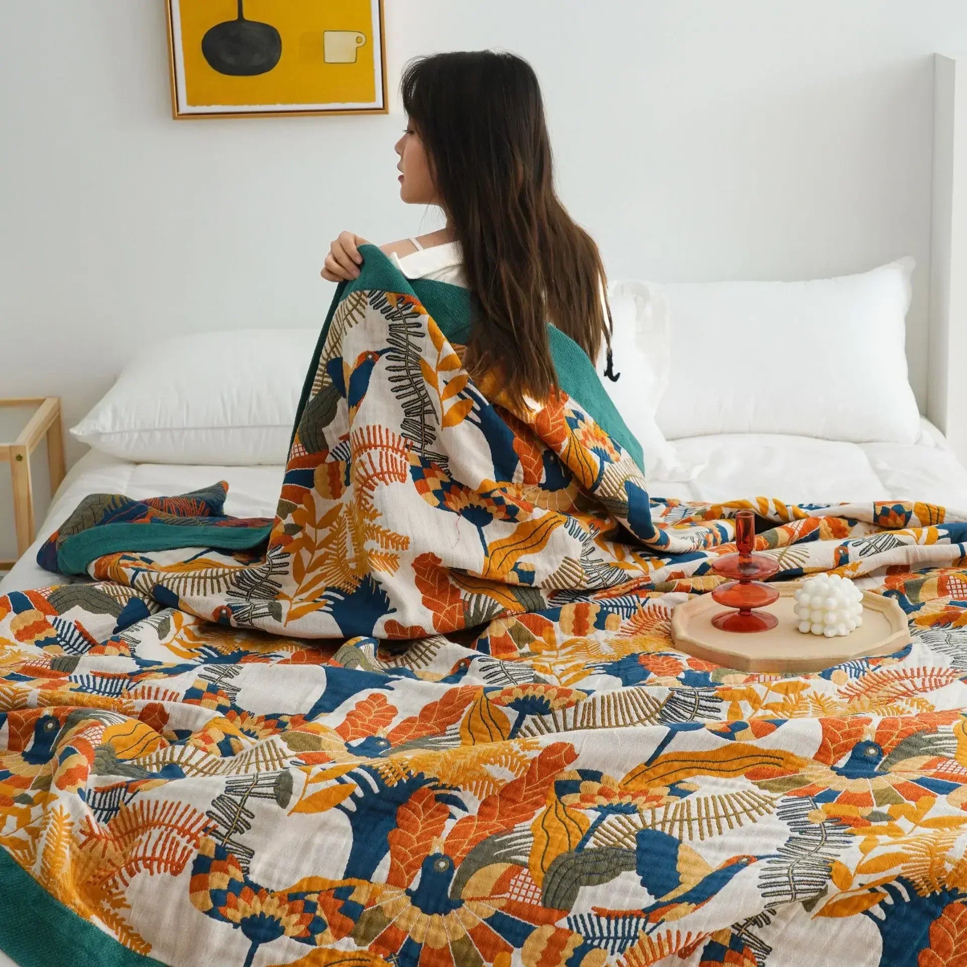 100% Cotton Colorful Gauze Blankets