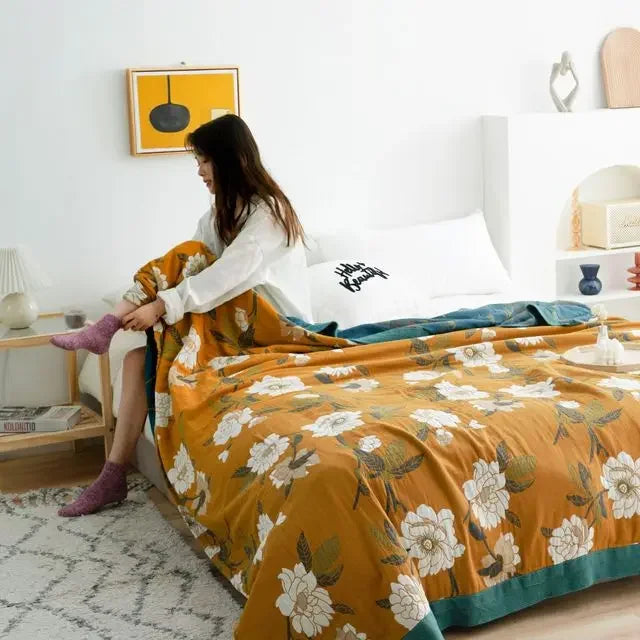 100% Cotton Colorful Gauze Blankets