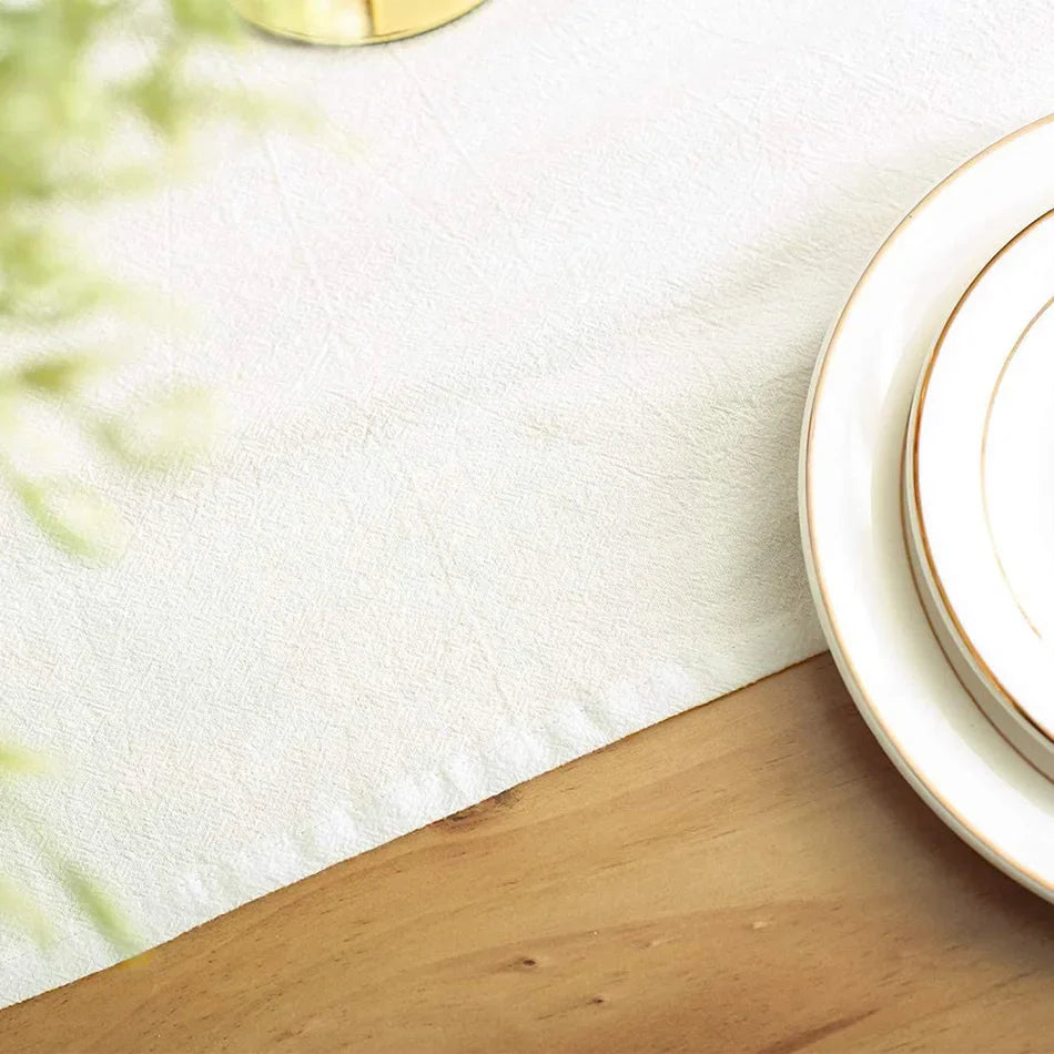 100% Cotton Table Runner in Pink or White - Multiple Sizes