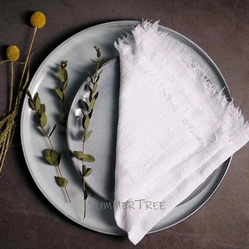 Large Rustic Cotton Gauze Napkins - 10 Pc - Multiple Colors