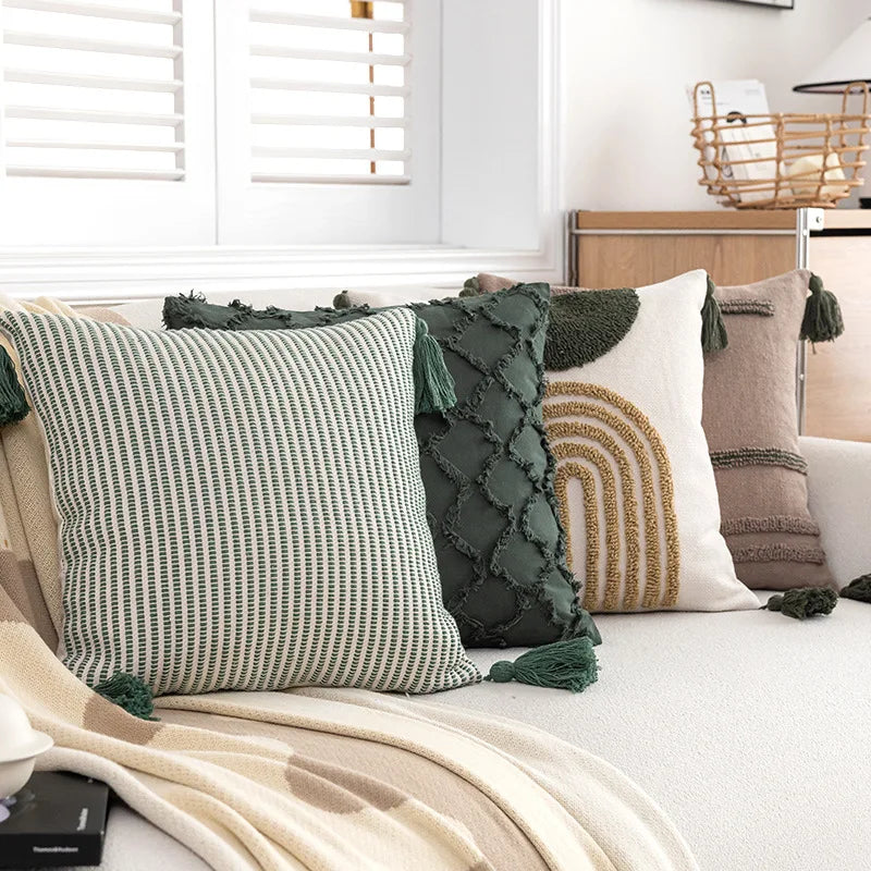Green & Coffee Cushion Covers - 6 styles