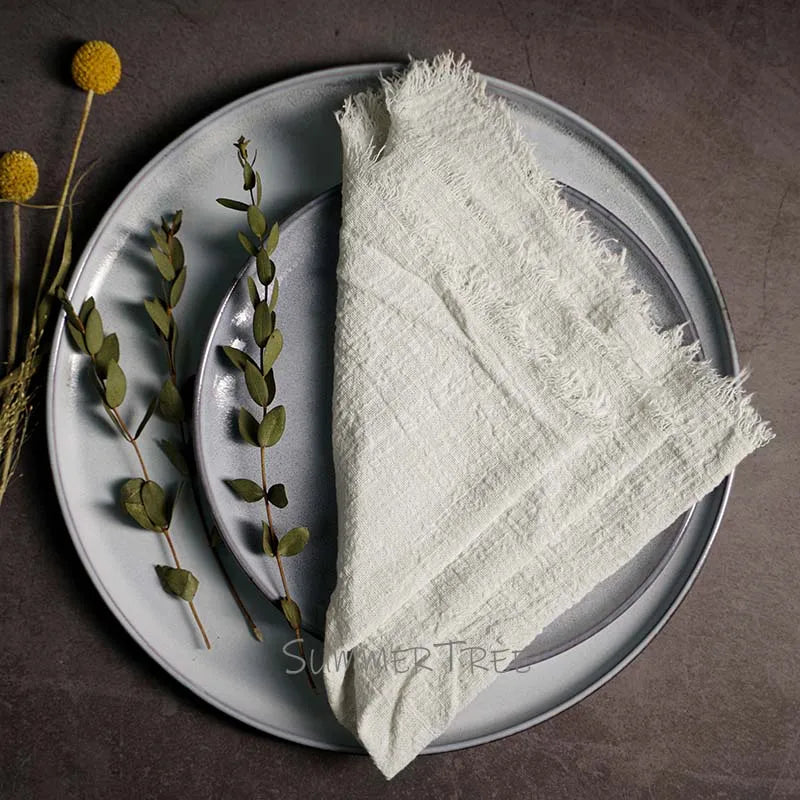 Large Rustic Cotton Gauze Napkins - 10 Pc - Multiple Colors