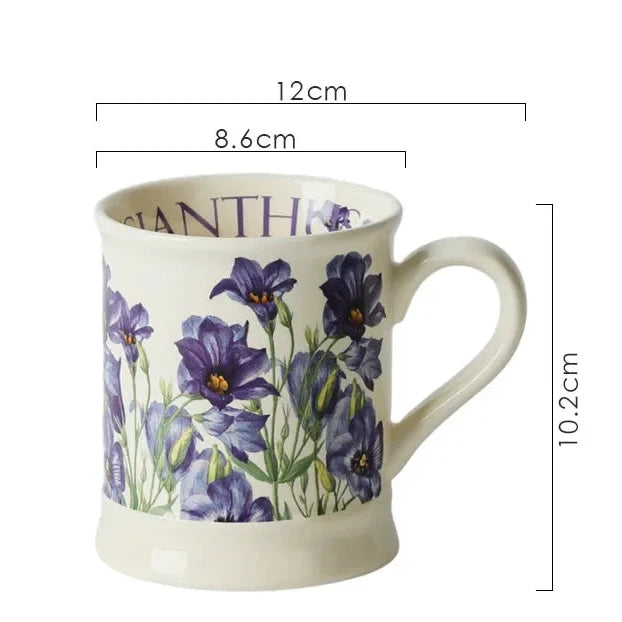 European Floral Porcelain Mugs