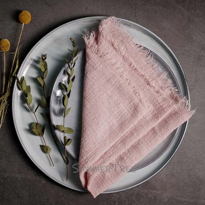 Large Rustic Cotton Gauze Napkins - 10 Pc - Multiple Colors