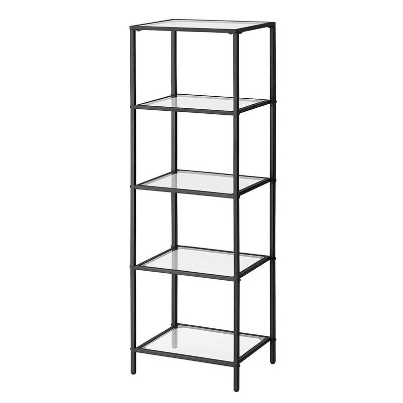 Shelving with Black Metal Frame and 4 Glass Shelves