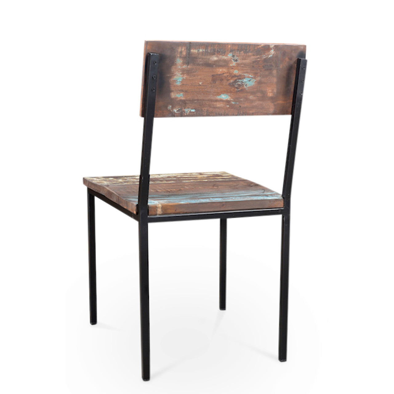 Timbergirl Old Reclaimed Wood and Metal Chair - Set of 2