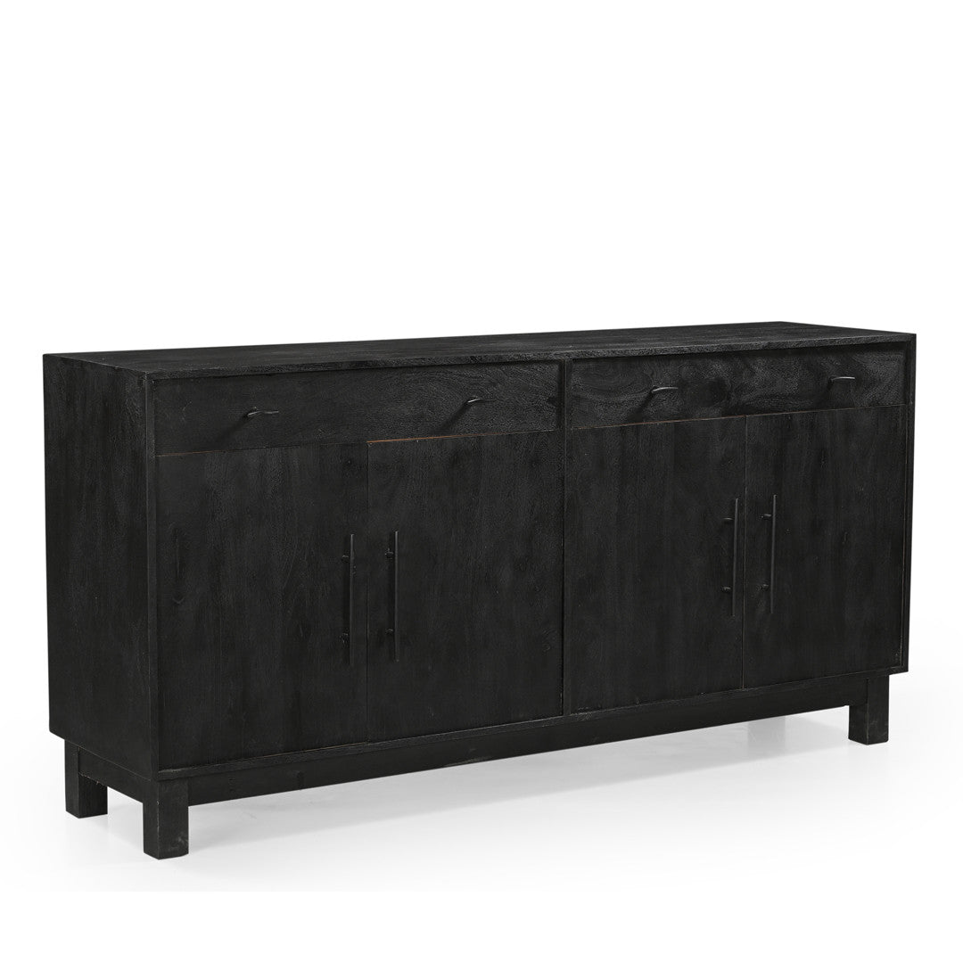 Grackle Solid Wood 4 Door Sideboard Buffet Cabinet - Black