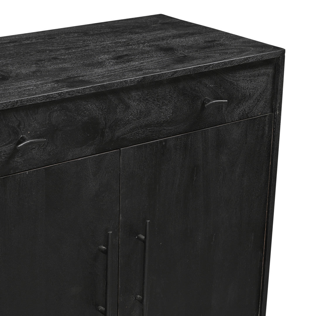 Grackle Solid Wood 4 Door Sideboard Buffet Cabinet - Black
