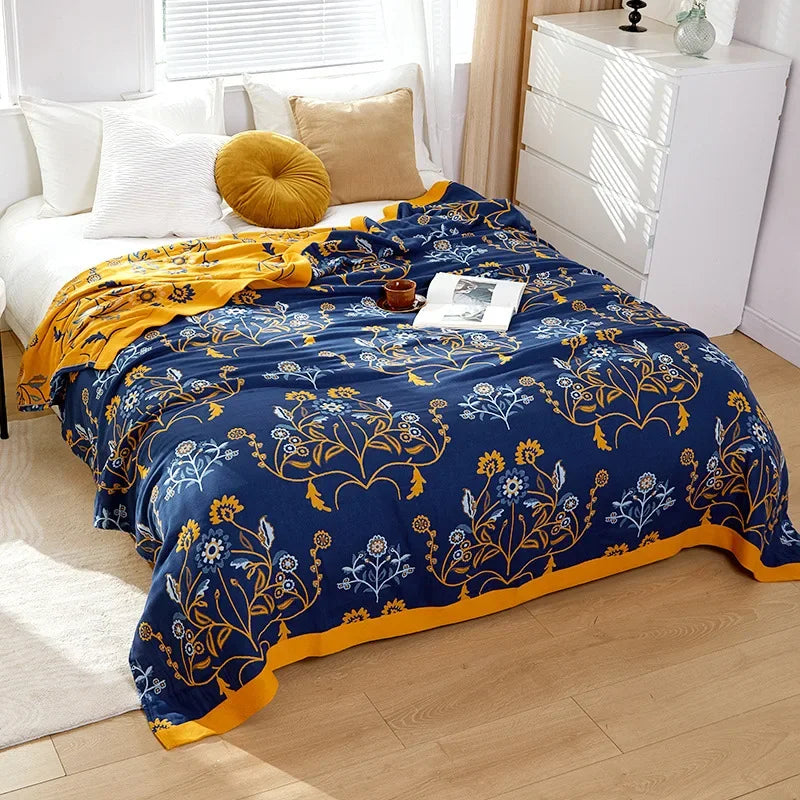 Boho Mandala Reversible Gauze Blankets - 100% Cotton - Multiple Colors