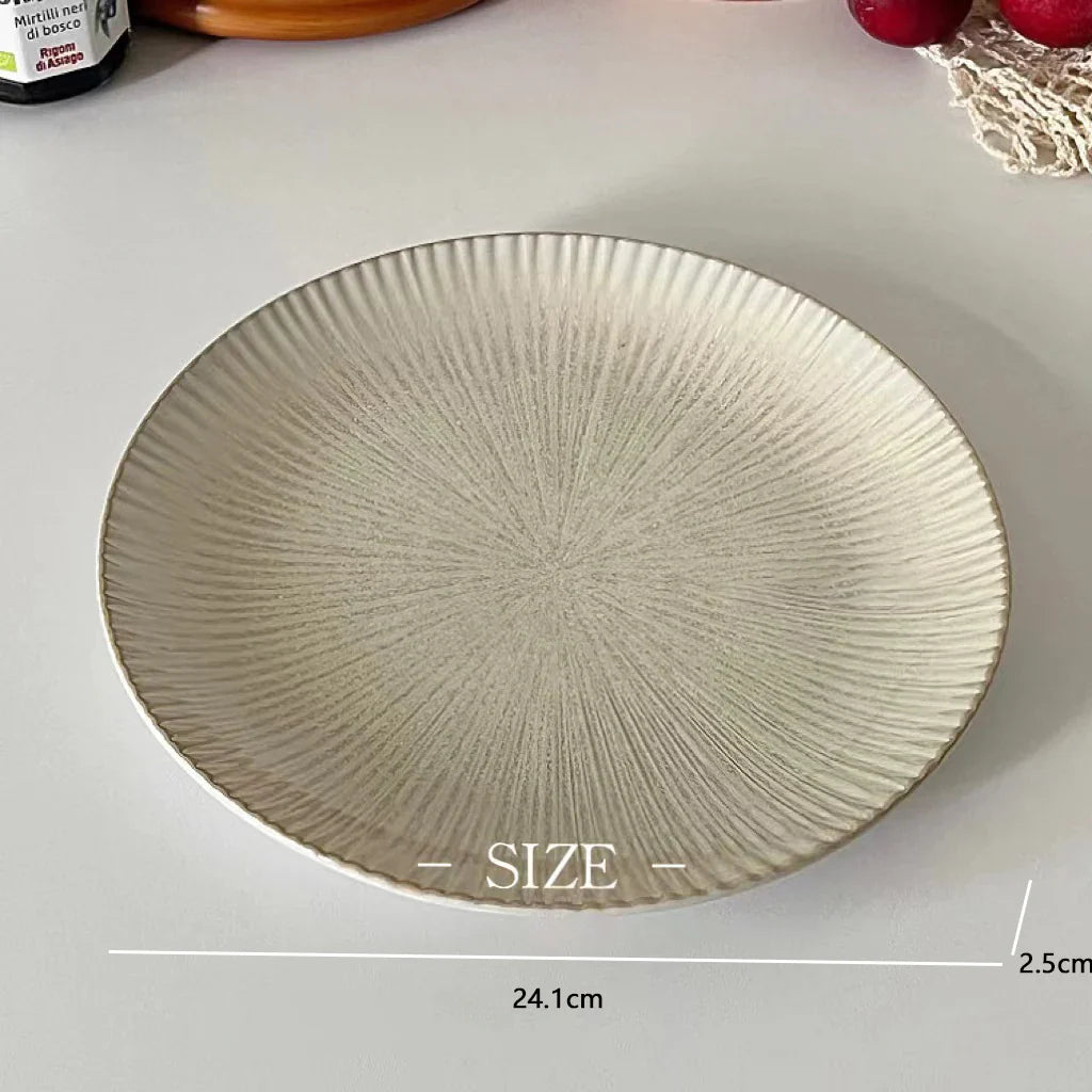 Nordic Stripe Ceramic Dinner Plates