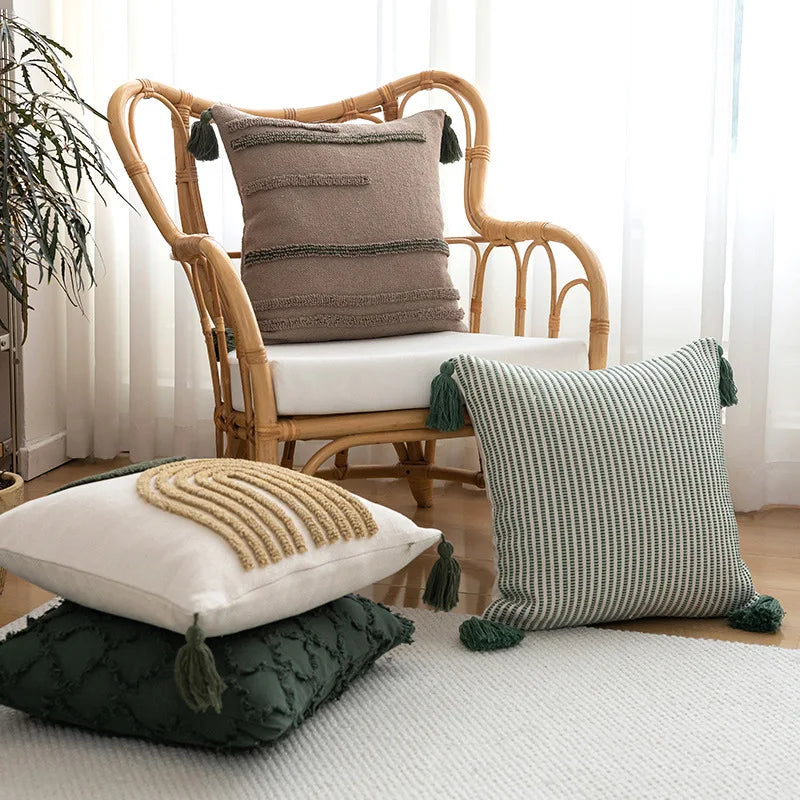 Green & Coffee Cushion Covers - 6 styles