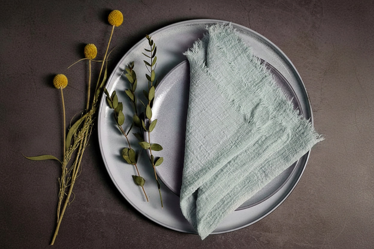 Large Rustic Cotton Gauze Napkins - 10 Pc - Multiple Colors