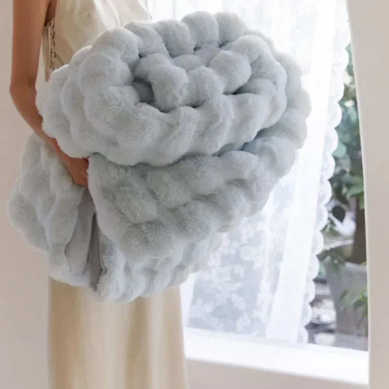 Super Soft Imitation Rabbit Fur Blankets & Pillow Covers