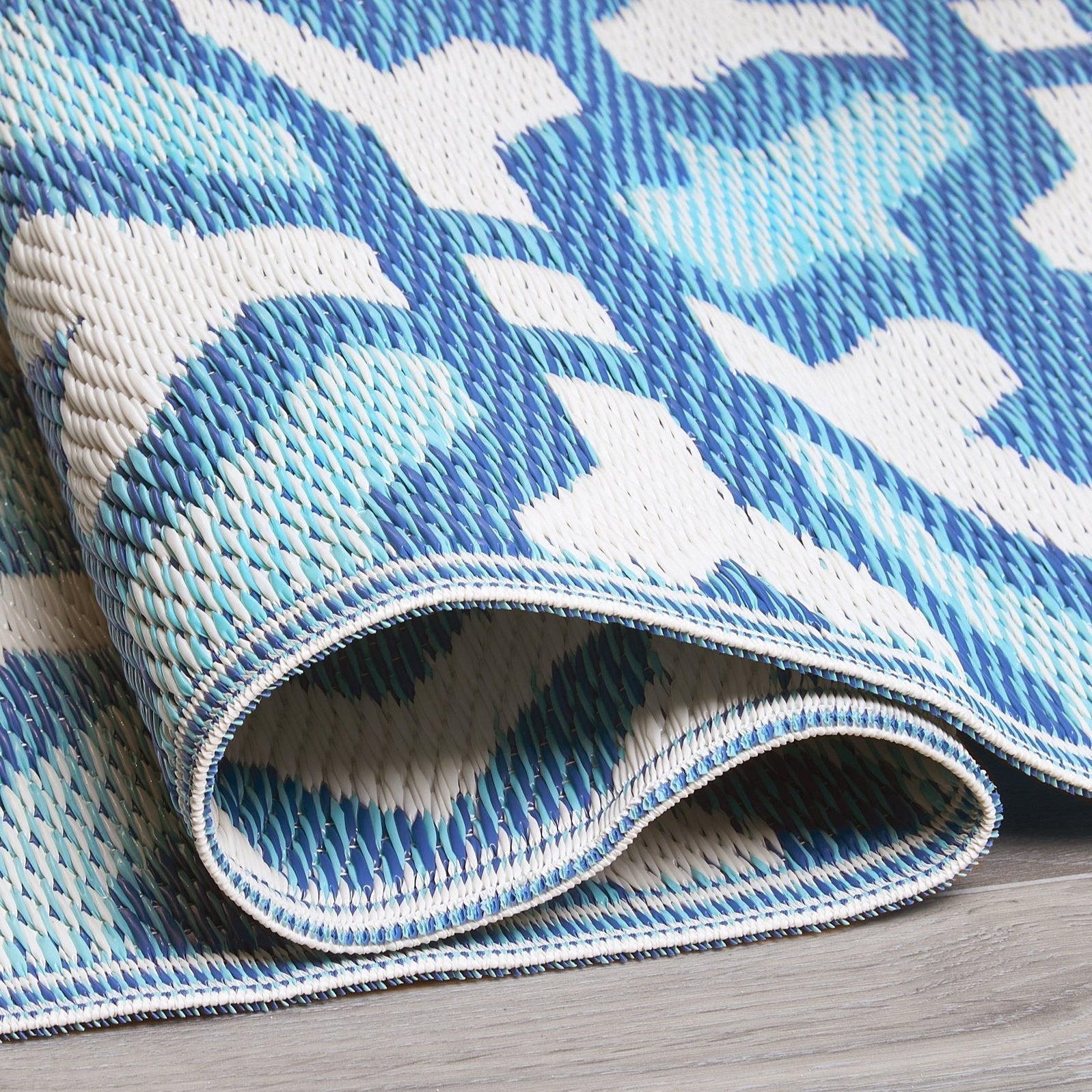(SALE) Seville - Blue & Teal Reversible Outdoor Rug