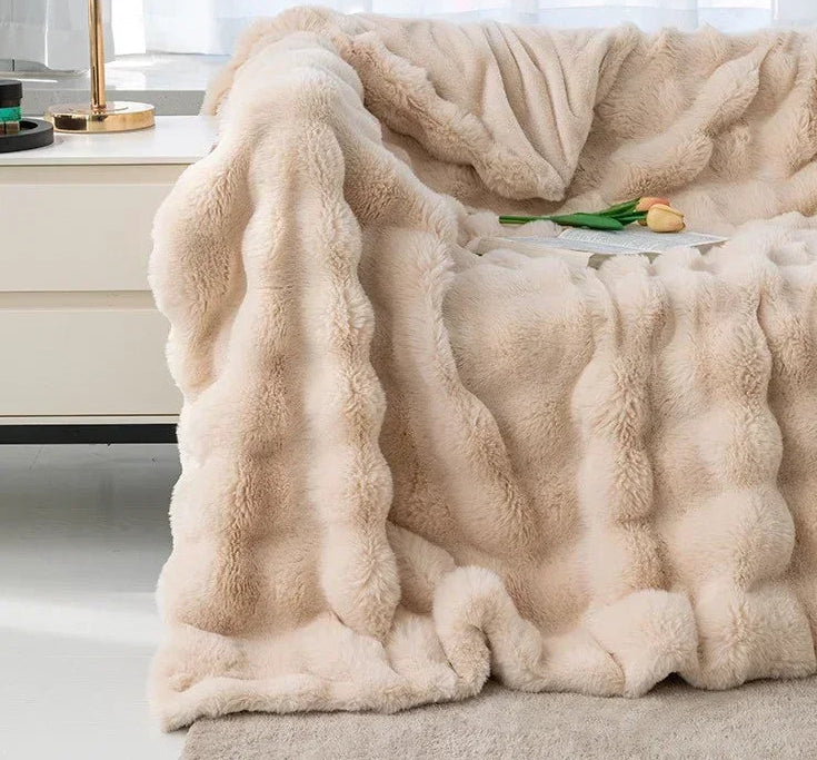 Super Soft Imitation Rabbit Fur Blankets & Pillow Covers