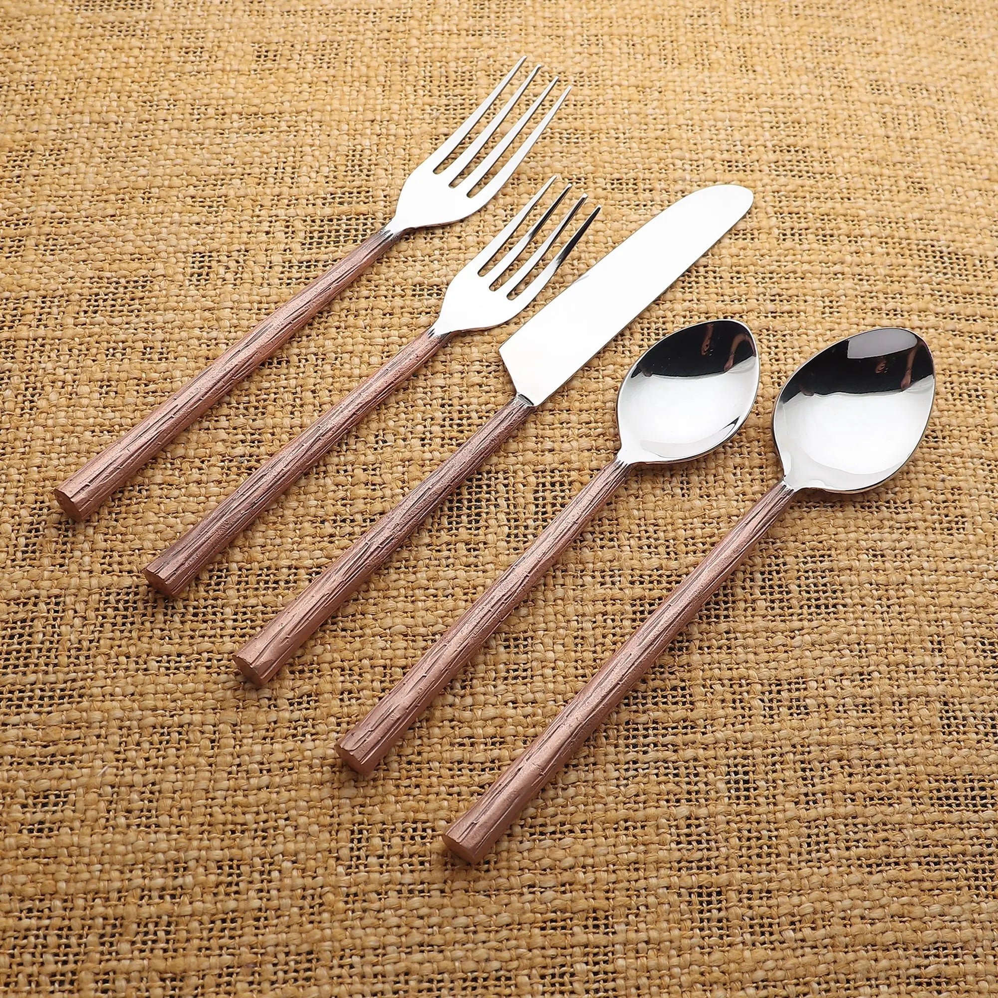 Vinear Flatware in Copper or Gold - 5 Pc, 20 Pc