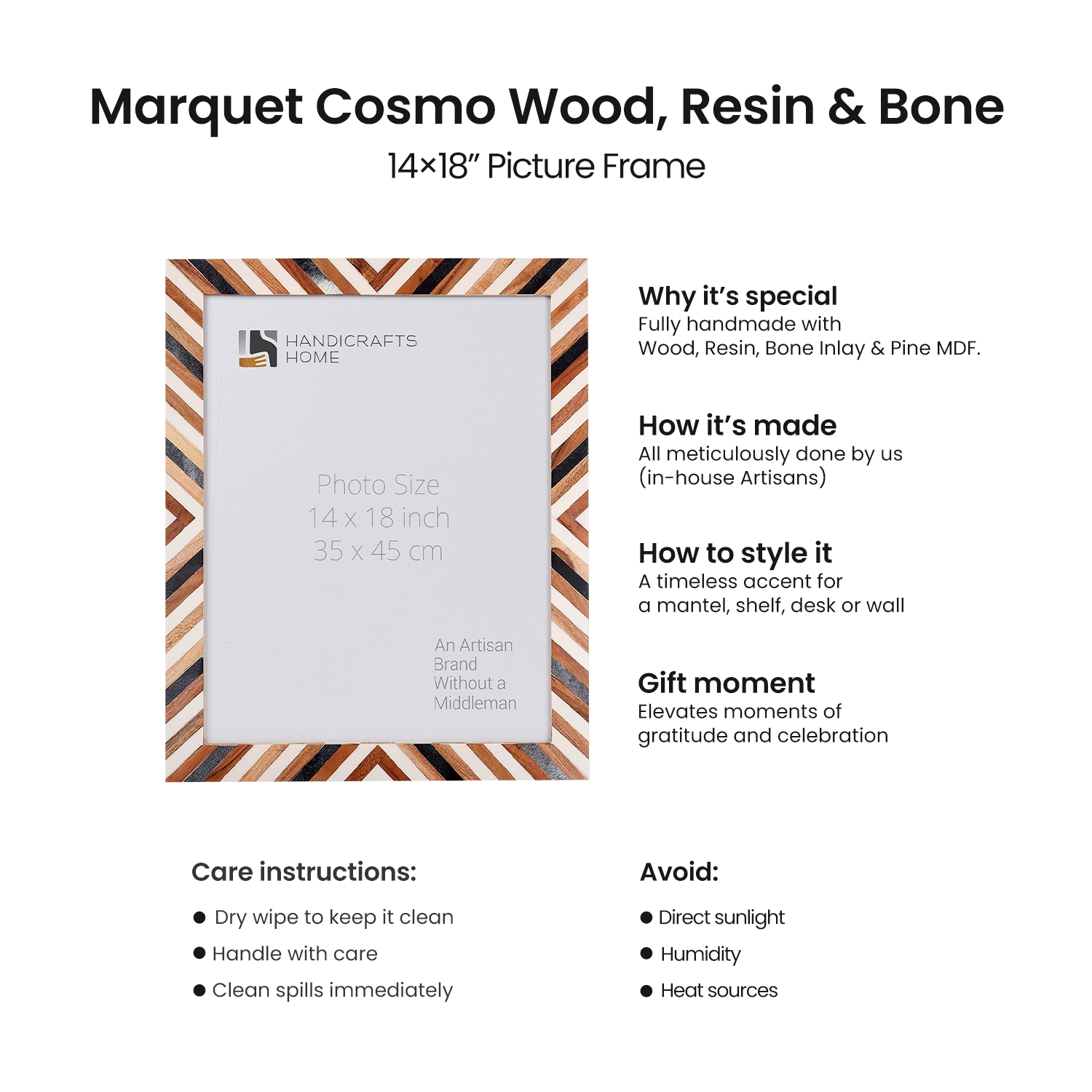 Handmade Resin & Pine Inlay Frame Set - 2 Pc