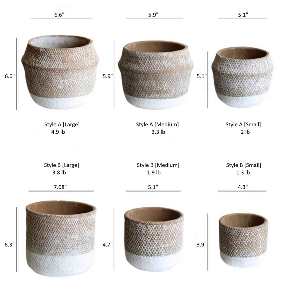 Boho Straw-Look Concrete Planter