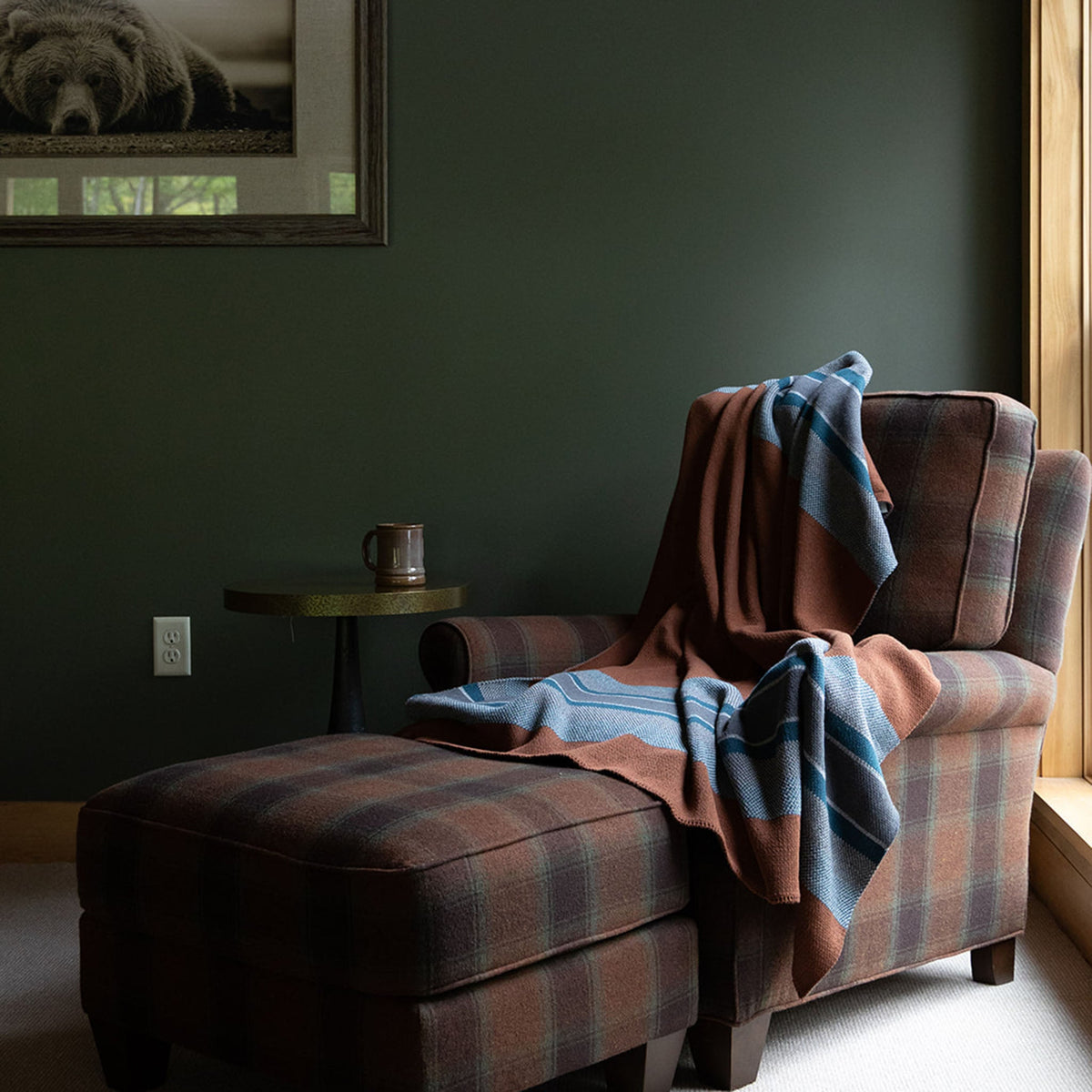 Lodge Stripe - Cotton Sustainable Knit Throw Blanket