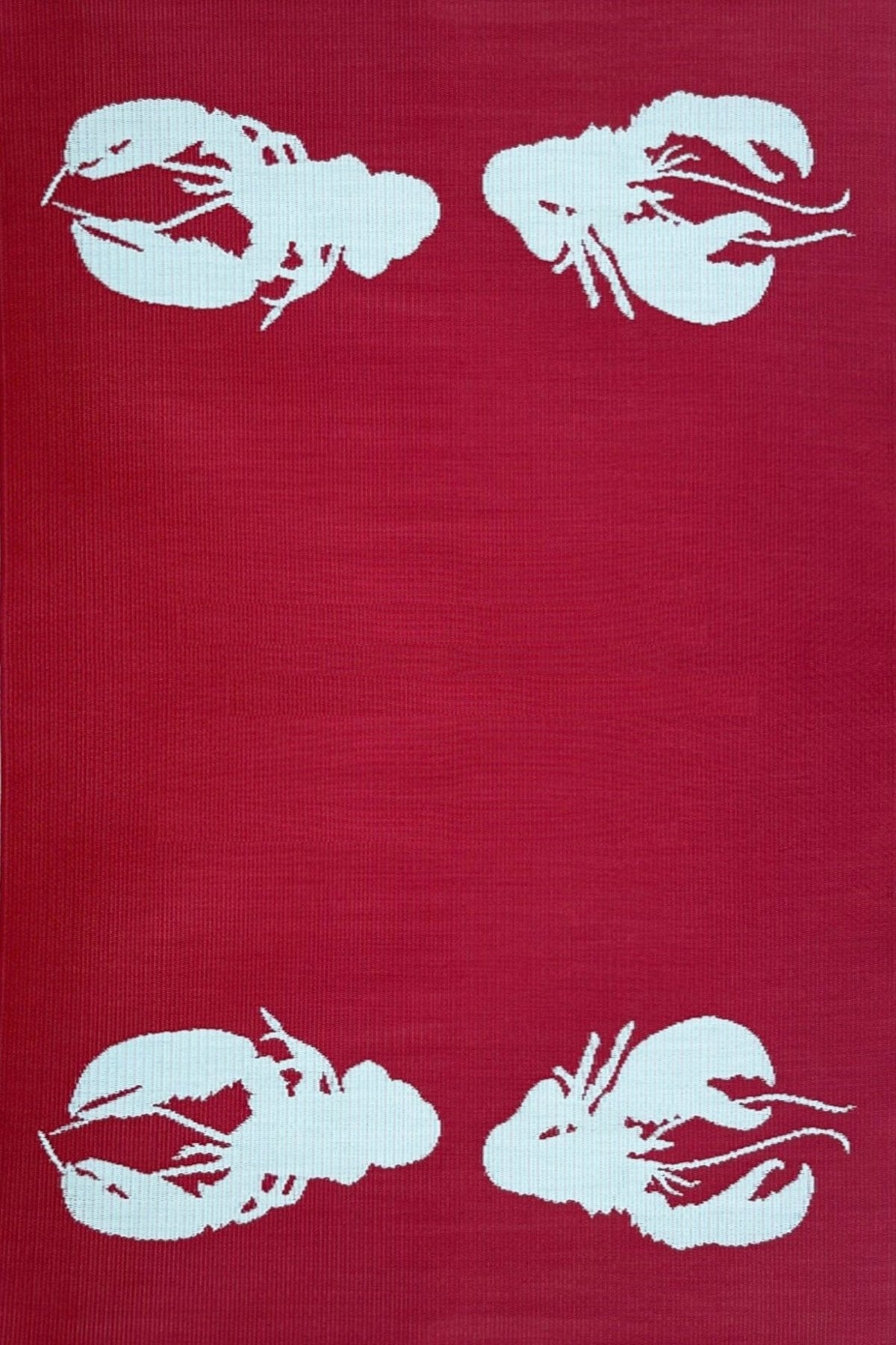 Four Lobster Red & Aqua Outdoor Mat