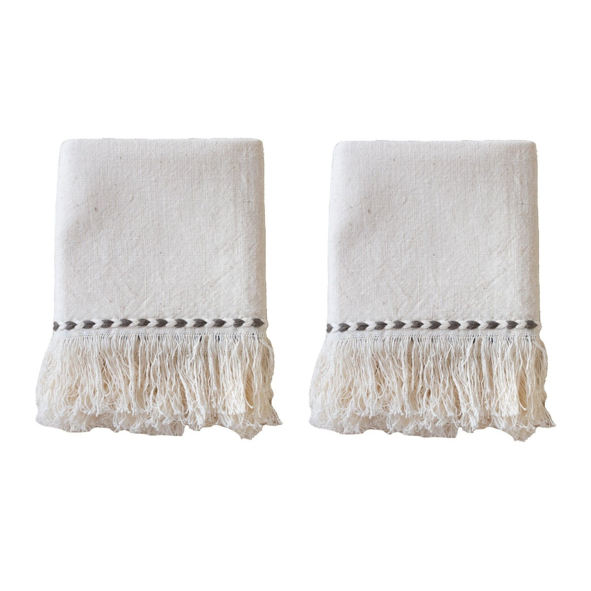 Gray Braid Detail Napkin | Set of 2