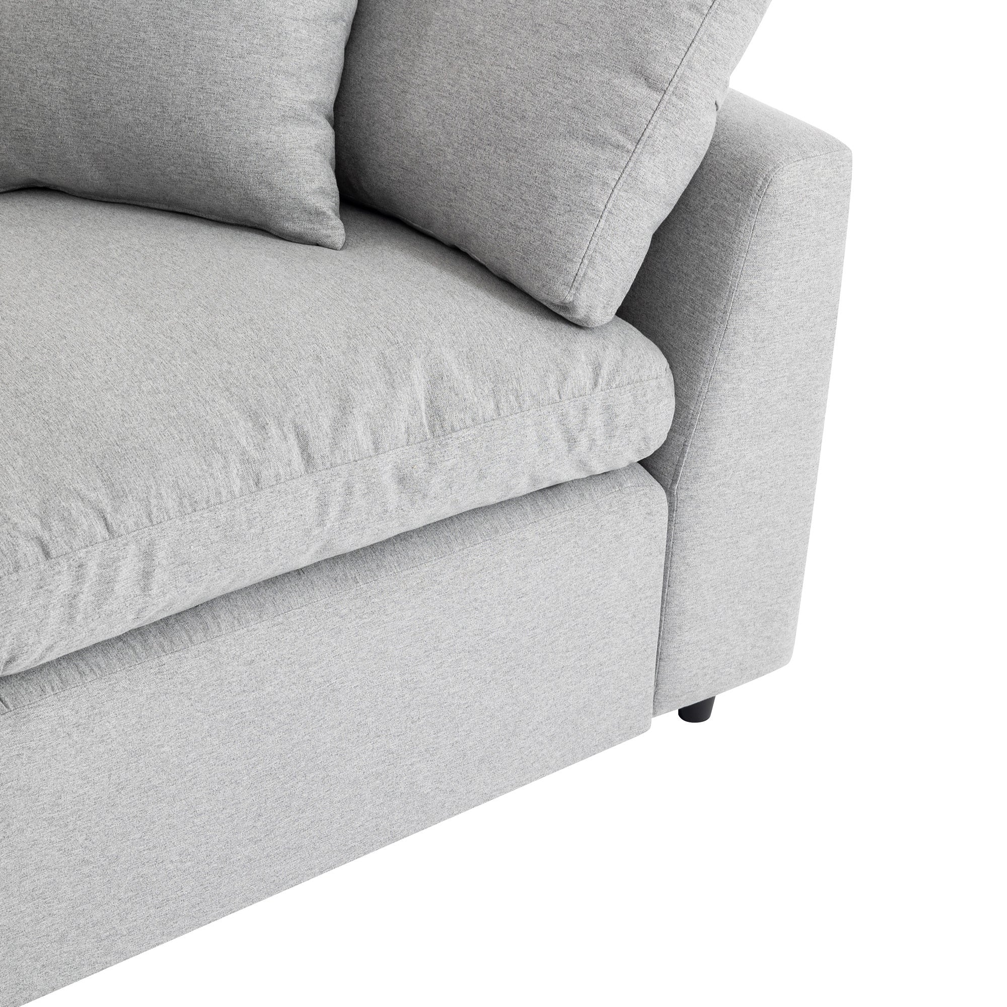 Down Filled Sectional Sofa in Grey