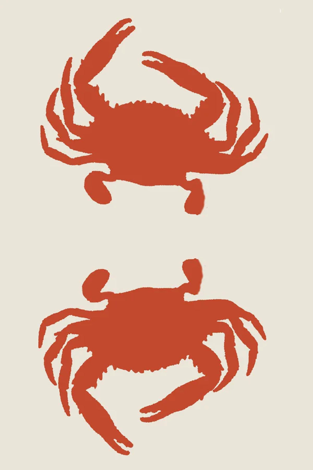Double Crab Orange & Cream Outdoor Mat