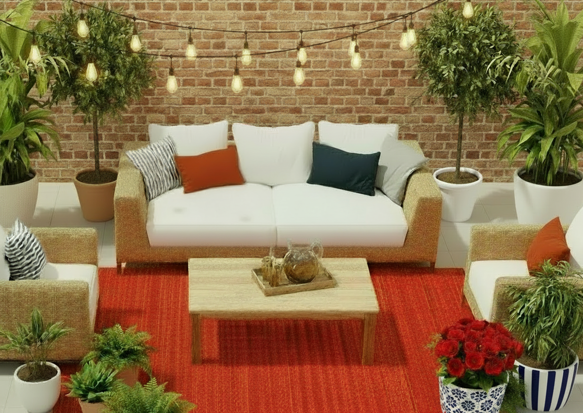 Mixed Red Outdoor Mat